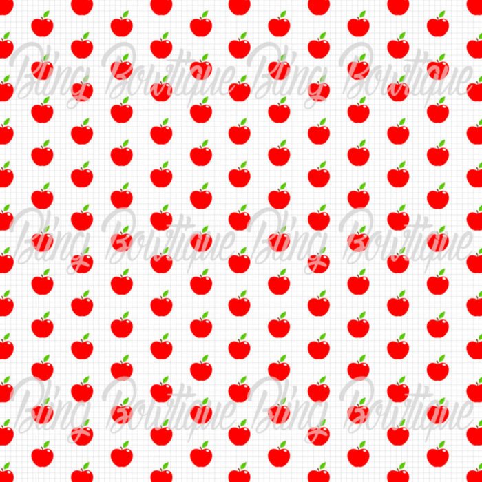 School Days Apples Red Fabric