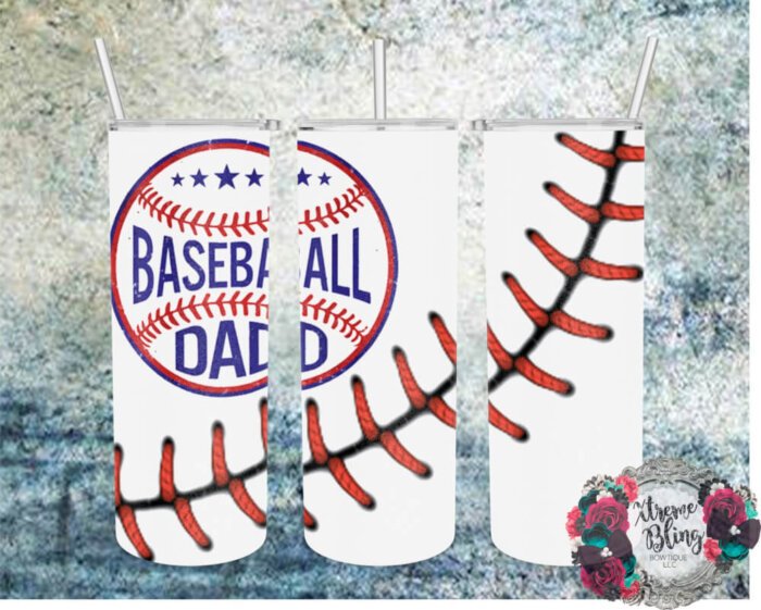 Baseball Dad Baseball Dad Ready To Press Sublimation Print for 20oz Straight Skinny Tumbler