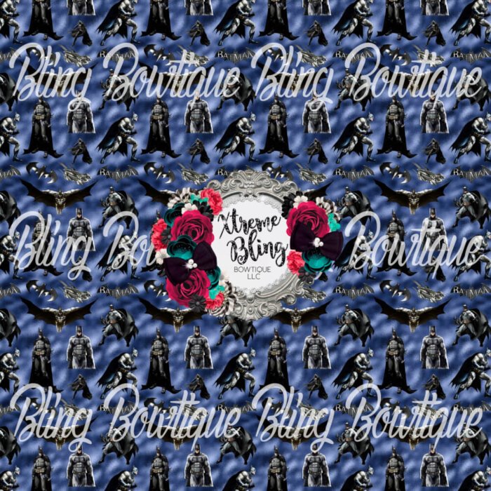 Batman on Blue Fabric