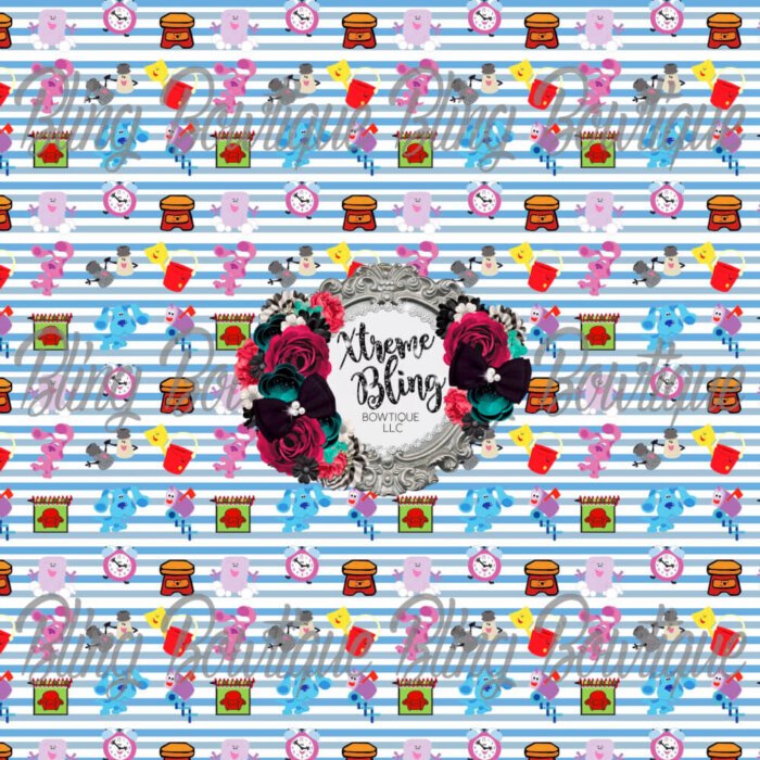 Blues Clues on Stripes Fabric