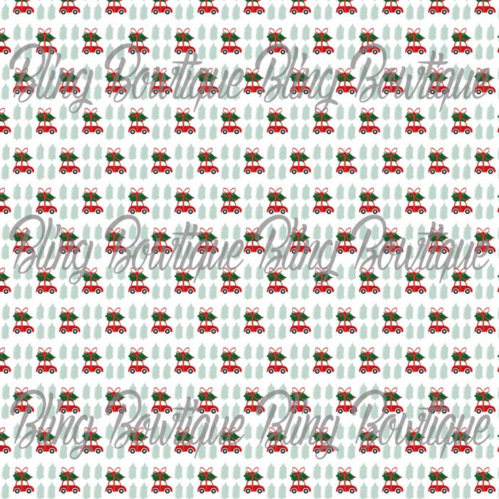 Car with Christmas Tree Fabric