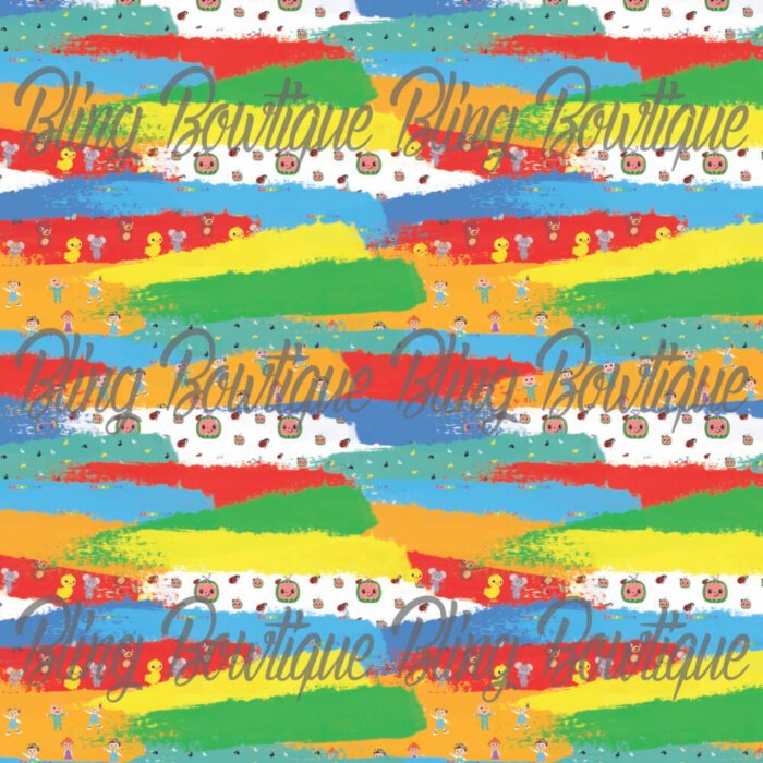 Cocomelon Brushstrokes Fabric
