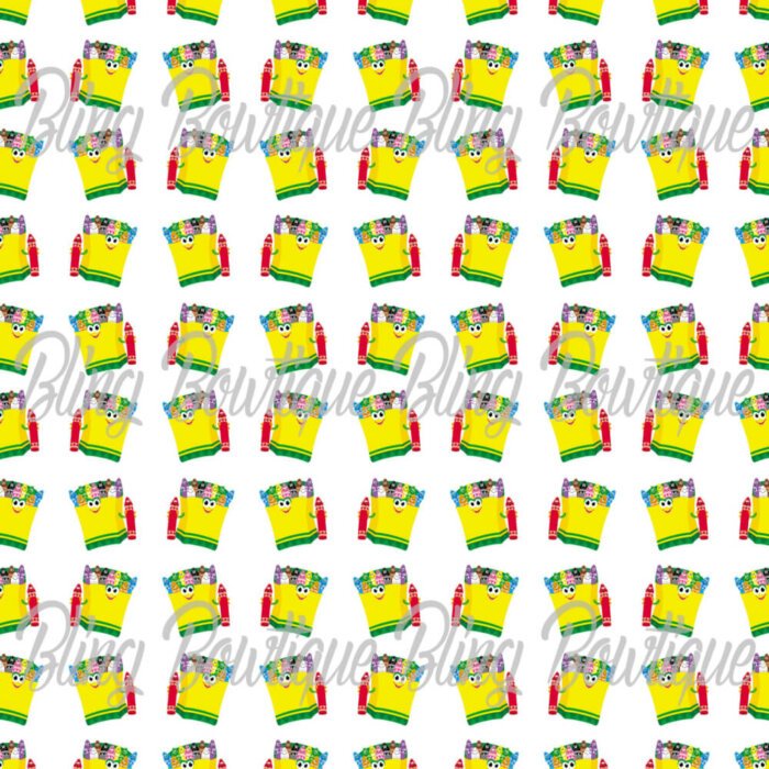 Happy Crayons Fabric