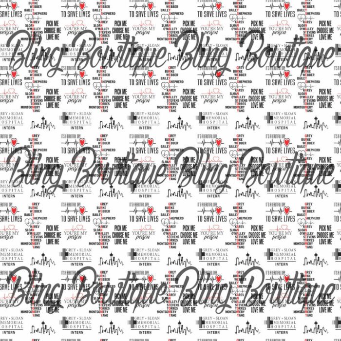 Grey's Anatomy Sayings Fabric