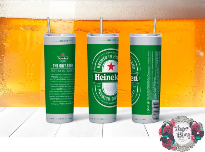 Heineken Ready To Press Sublimation Print for 20oz Straight Skinny Tumbler