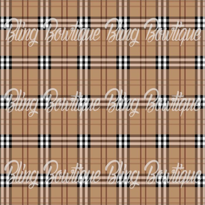 Large Brown Burberry Fabric