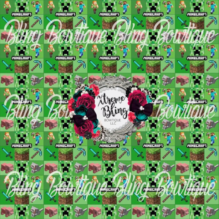 Minecraft Collage Fabric