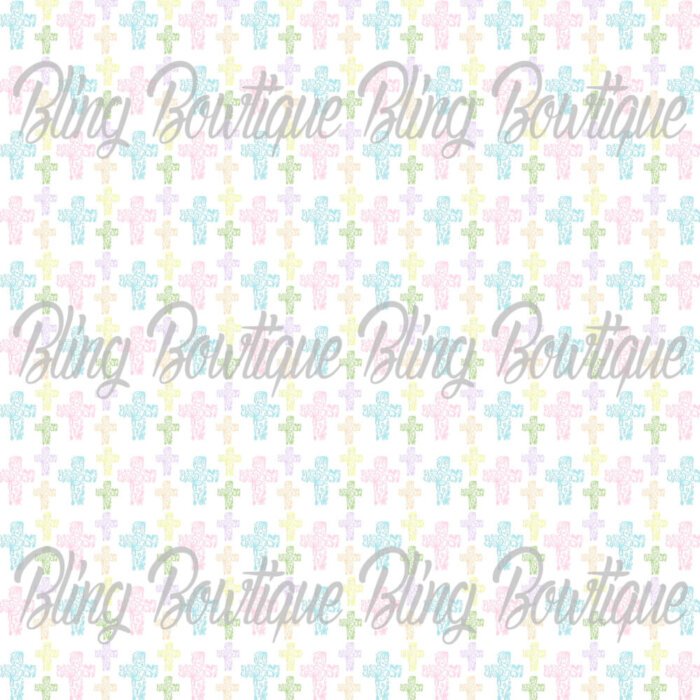 Easter Crosses (Pastel) Fabric