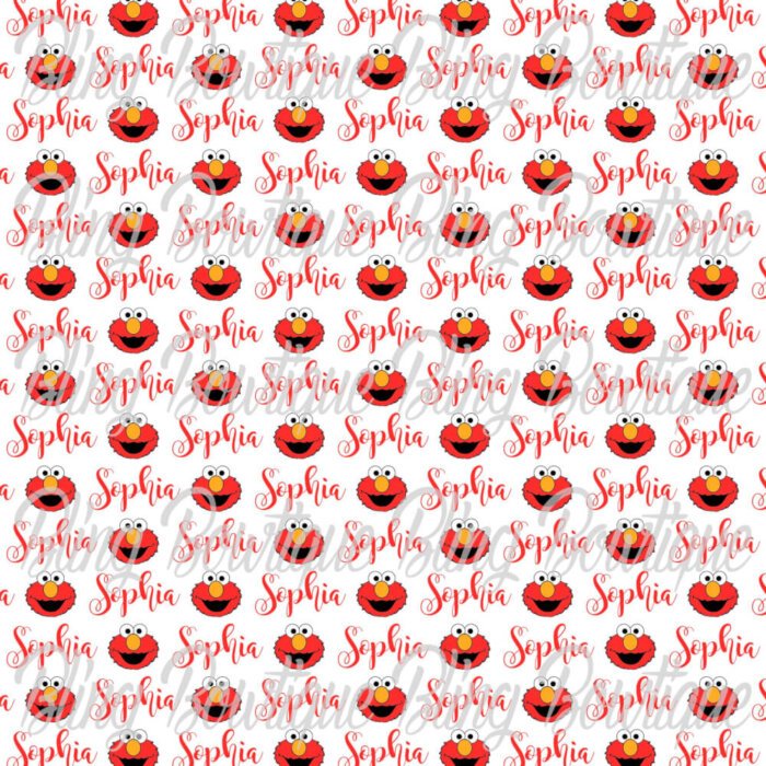 Personalized name with Elmo Personalized Name With Elmo Fabric