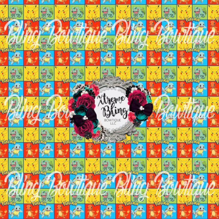 Pokemon Collage Fabric