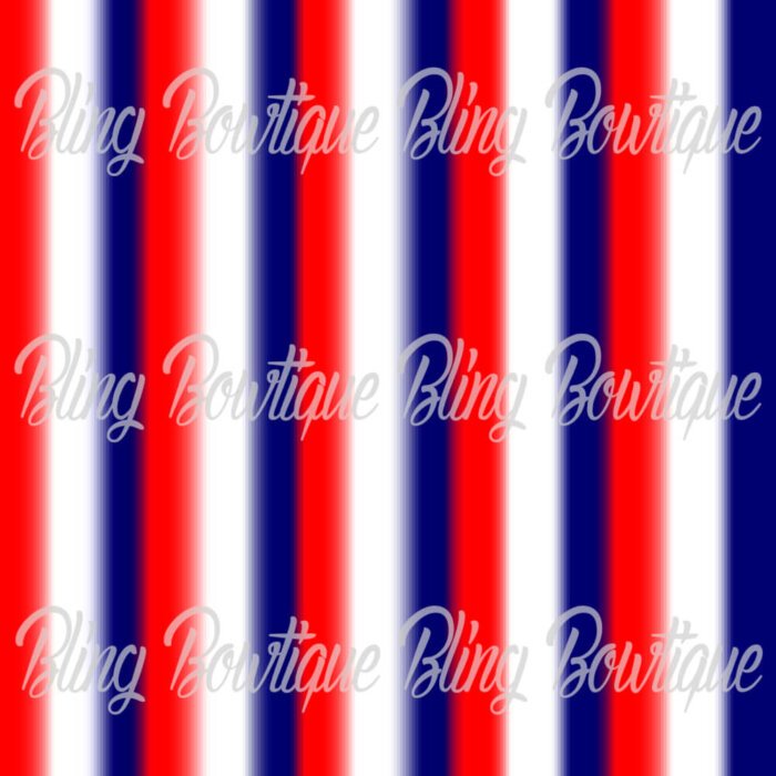 Patriotic Red White Navy Striped Fabric