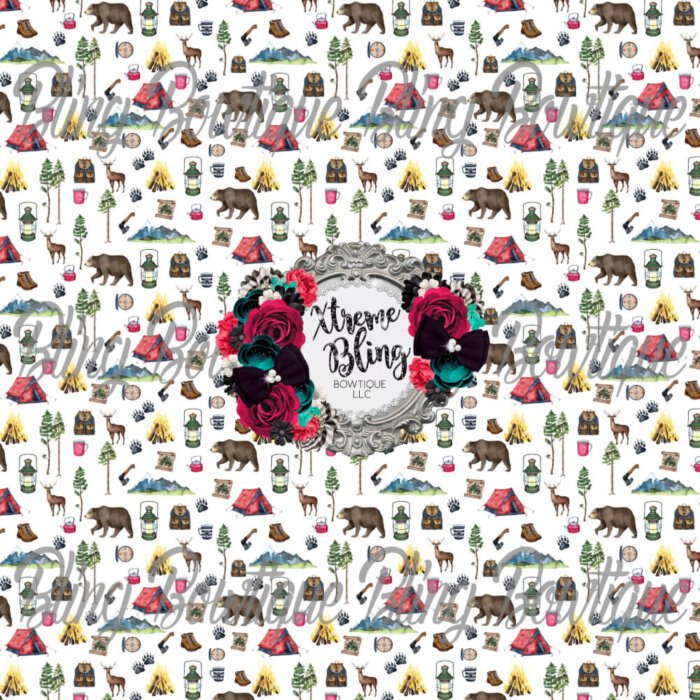 Rustic Camping Fabric