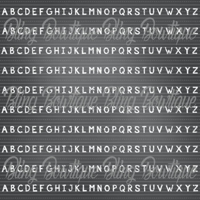 School ABC's White on Black Fabric