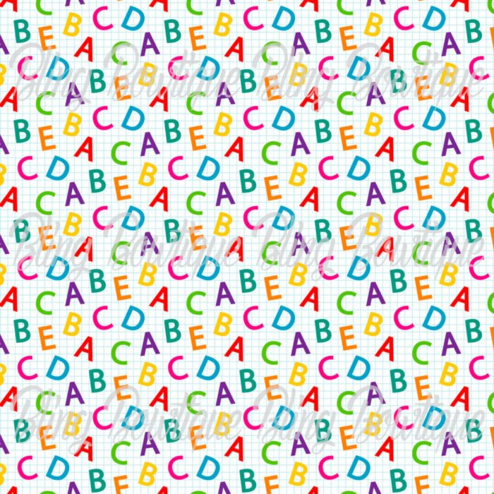 School Days Alphabet Fabric