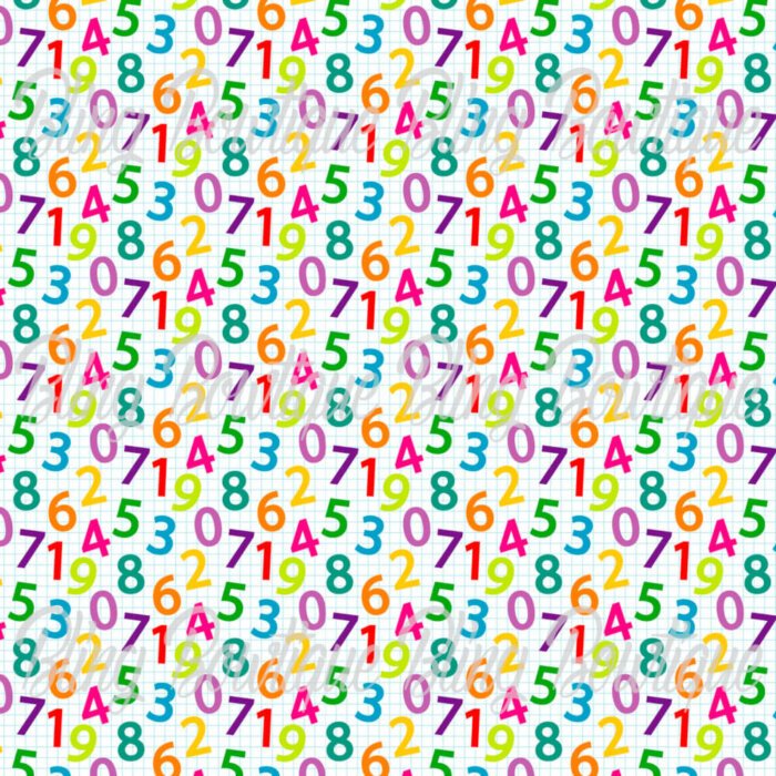 School Days Numbers Fabric