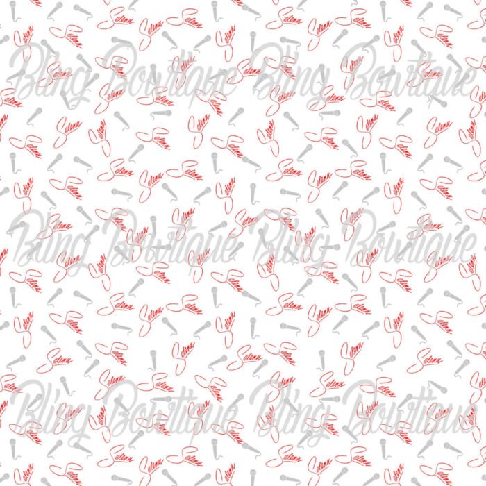 Selena 2 On White Fabric