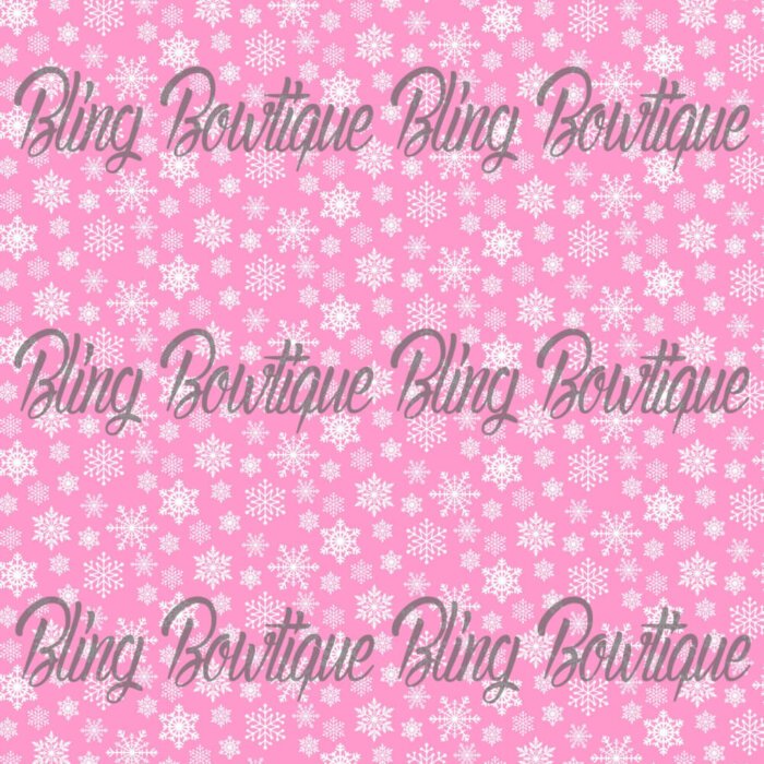 Snowflakes On Pink Fabric