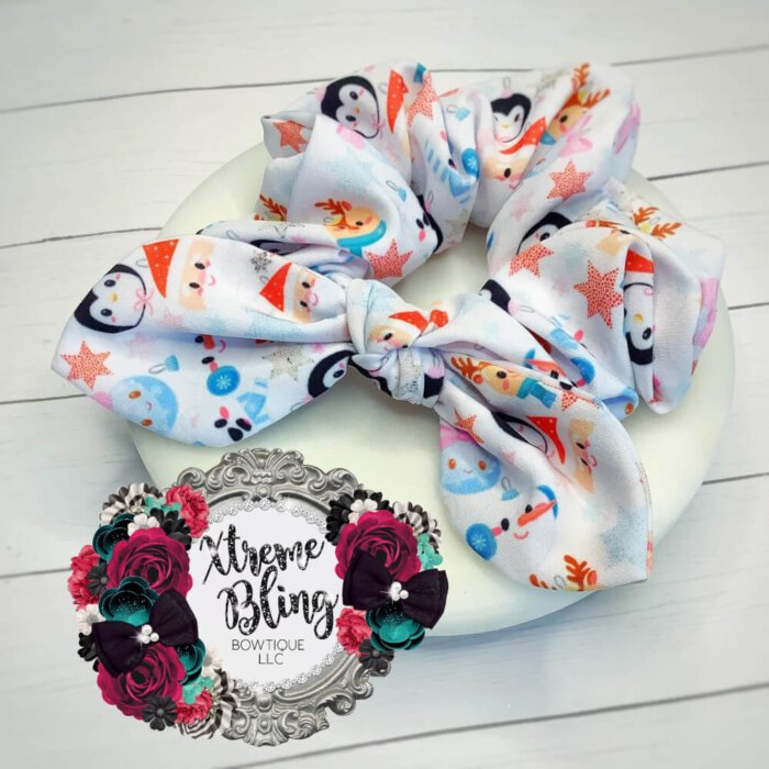 Christmas Ornaments Bow Strip-Ready To Fold, or Scrunchie