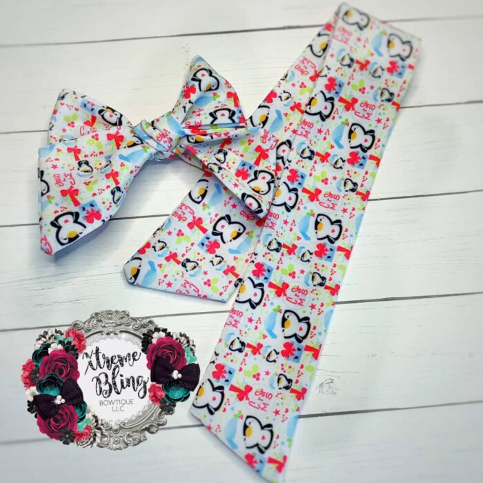 It's Flippin Christmas Bow Strip-Ready To Fold, or Scrunchie