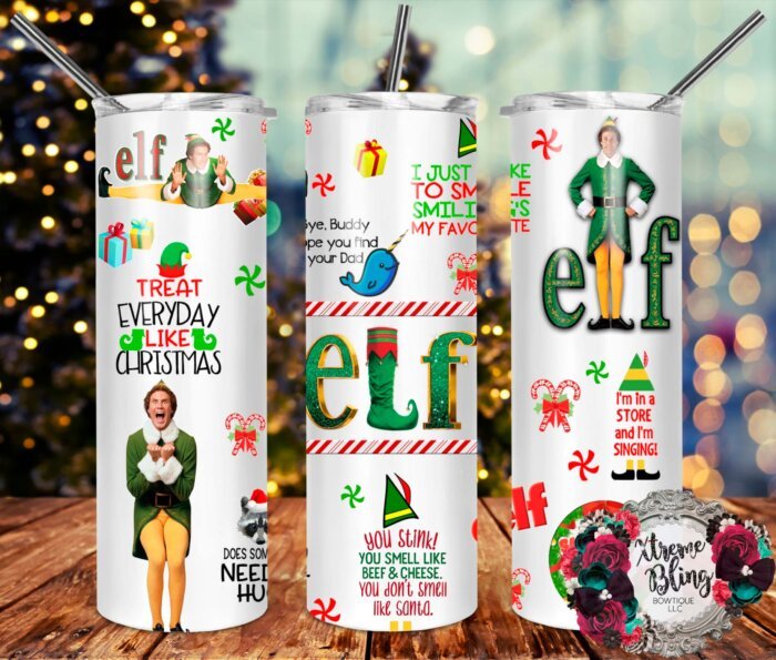 Elf Inspired Tumbler  Glitter tumbler cups, Custom tumbler cups, Custom  tumblers