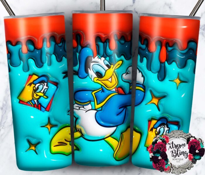 Puffy Donald Duck Drip 20oz Straight Skinny Tumbler