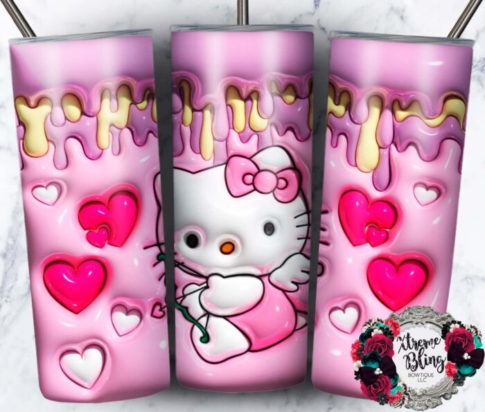 Puffy Hello Kitty Drip 20oz Straight Skinny Tumbler