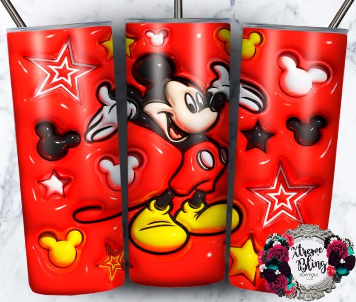 Puffy Mickey With Stars 20oz Straight Skinny Tumbler