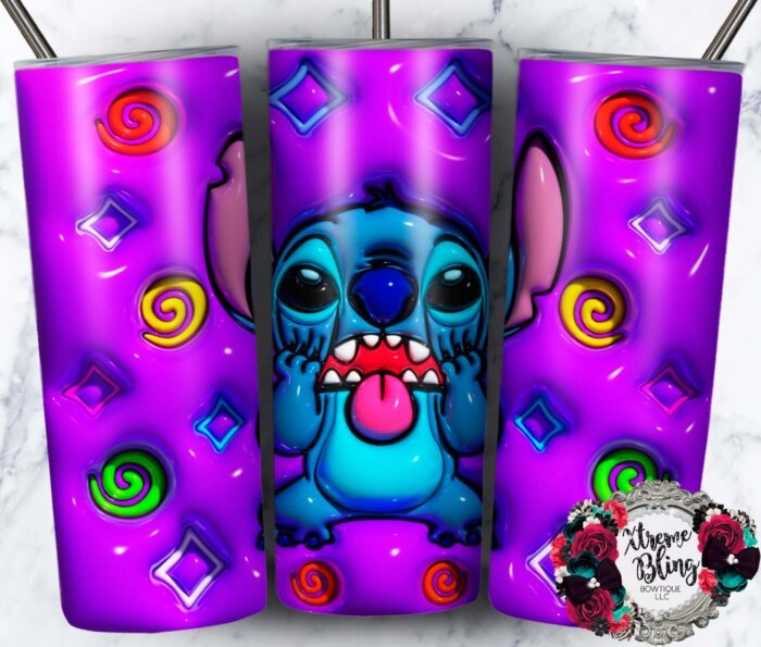 Puffy Stitch on Purple Puffy Stitch on Purple 20oz Straight Skinny Tumbler