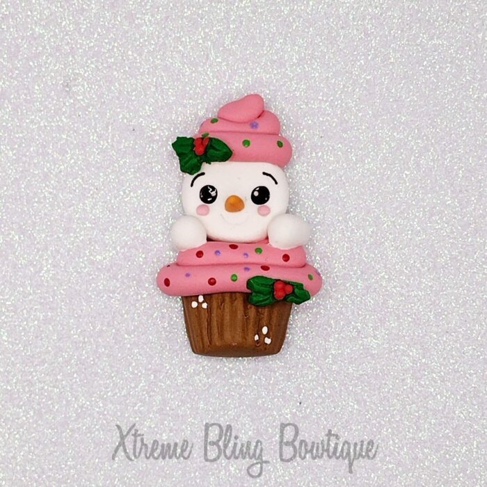 Snowman Pink Frosting Sprinkles Cupcake Clay (Includes 1 Clay) (35C)