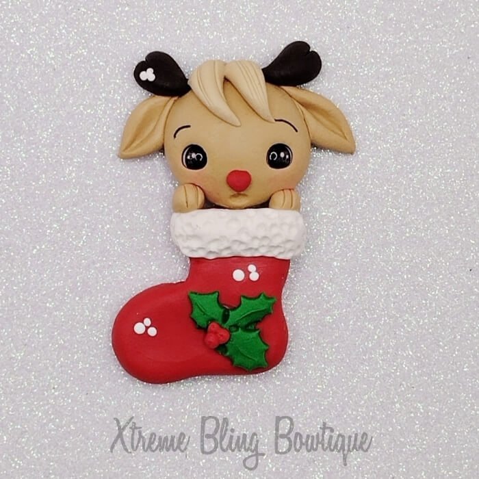 Reindeer Christmas Stocking Clay (Includes 1 Clay) (25A)