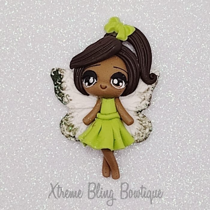 Fairy-Green-Dress-Green-Bow Fairy Lime Green Dress Bow Clay (Includes 1 Clay) (7C)