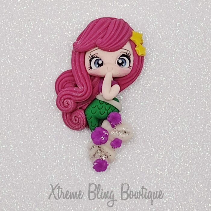 Mermaid Pink Hair Yellow Star Purple Flower Clay (Includes 1 Clay) (7C)