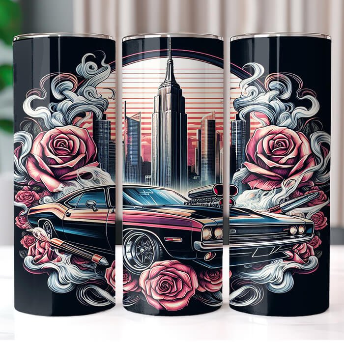 Muscle Cars 20 oz Tumbler Bundle Sublimation Download
