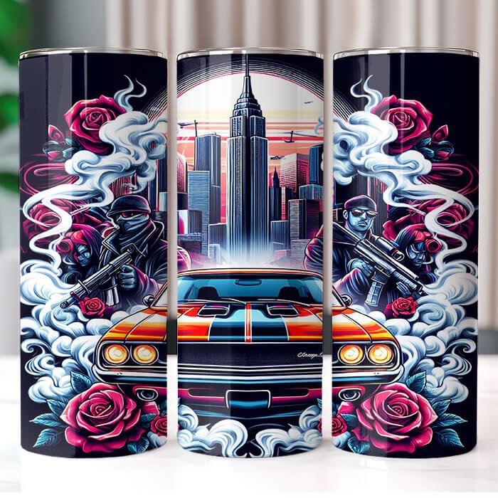Muscle Cars 20 oz Tumbler Bundle Sublimation Download