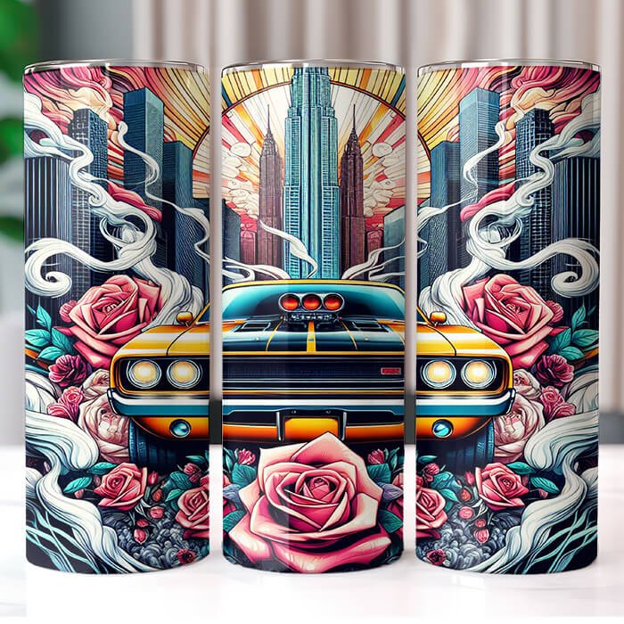 Muscle Cars 20 oz Tumbler Bundle Sublimation Download