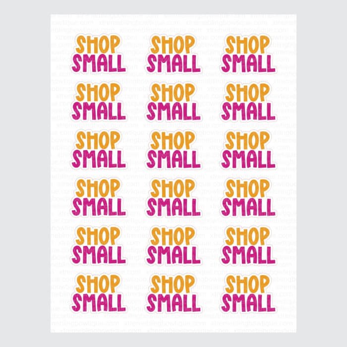 Shop Small Packaging Sticker Sheet
