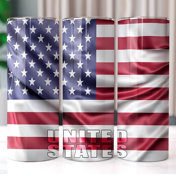 Country Wavy Flags 20 oz Tumbler Bundle Sublimation Download