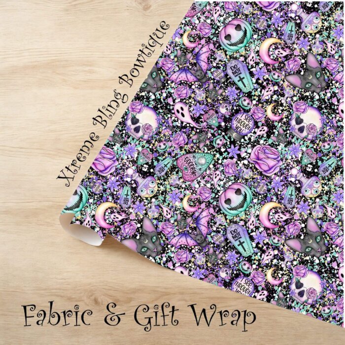 Black Goth on Splatter Fabric