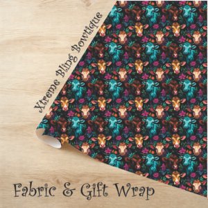 Boho Cow 3 Fabric