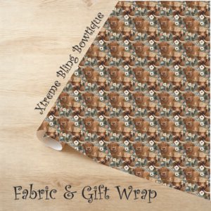 Boho Highland Cow 2 Fabric