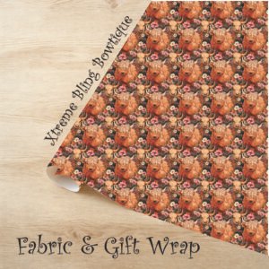 Boho Highland Cow Fabric