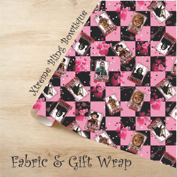 Valentines Horror Tarot Cards Fabric