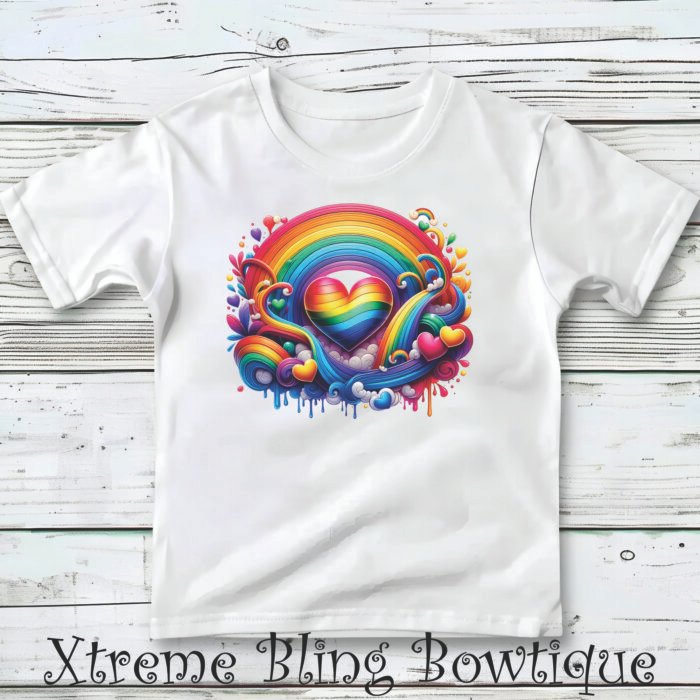 Rainbows and Hearts Direct To Film (DTF) Transfer