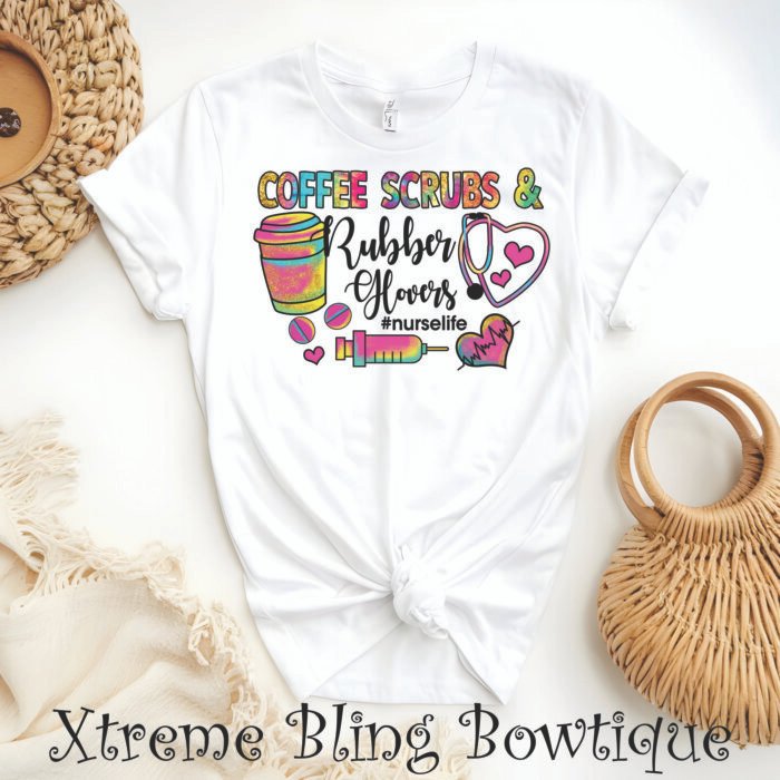 Coffee Scrubs and Rubber Gloves Direct To Film (DTF) Transfer