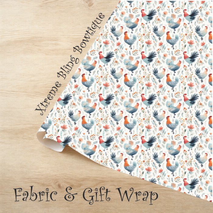 Boho Chickens XBB Mockup Boho Chickens Fabric
