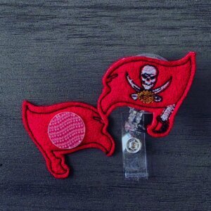 Tampa Bay Buccaneers Interchangeable ID Badge Reel Topper (choose between Badge Topper only or Badge Topper with your choice of Badge Reel)