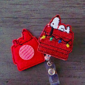 Snoopy Christmas Interchangeable ID Badge Reel Topper (choose between Badge Topper only or Badge Topper with your choice of Badge Reel)