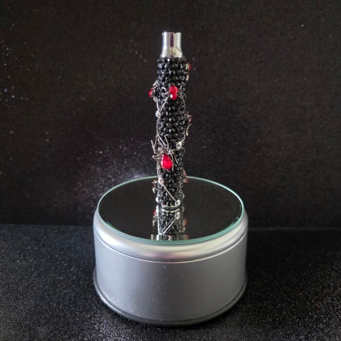 Bedazzled Black and Red Spiders 510 Thread Battery