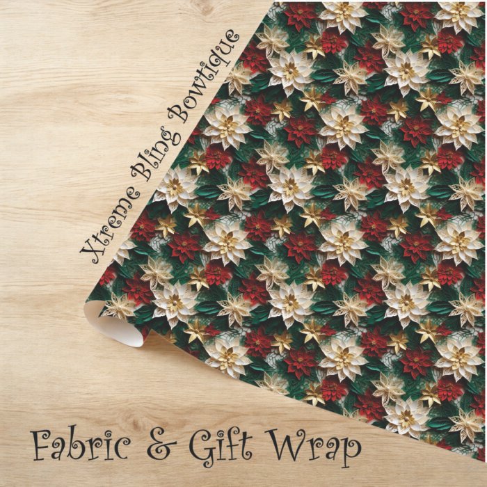 Christmas Pointsettia Fabric