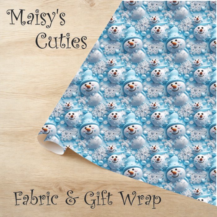 Cute Snowman 1 Fabric